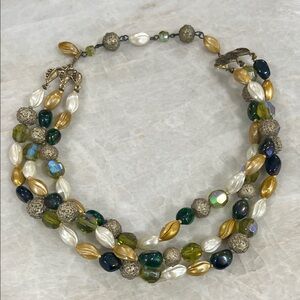 Vintage Deauville Three-Strand Beaded Choker